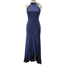 NWT'S WOOSEA Elegant Blue Ruffled Dress